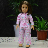 Pink Doll Clothes Pajama Handmade Nighty For 18inch American Girl