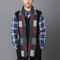 Plaid Stripe Cashmere Scarf For Men