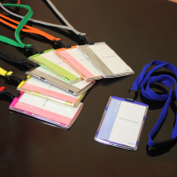 Plastic Business Card Holder Name Badge Card Case Passport Cover With Cotton Nack Lanyard Office