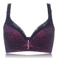 Plus Size B F Cup Sexy Embroidery Mesh Adjustment Full Coverage Thin Underwire Bras