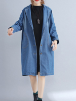 Plus Size Casual Women Loose Denim Coats