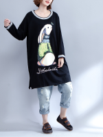Plus Size Casual Women Rabbit Long Sweatshirts