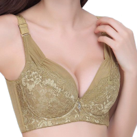 Plus Size Women Sexy Underwire Flower Lace Embroidery Thin Breathable Full Cup Bras