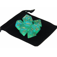 Polyhedral Dice With Bag Light Green 7 Piece Set Dnd Rpg