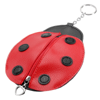 Polyurethane Leather Key Bag Ladybug Shape Key Chain Cute Key Ring Store Key