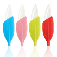 Portable Leaf Shape Fruit Ceramic Knife Pocket Mini Vegetable Fruit Ceramic Knife Peeler Slicer