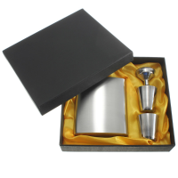 Portable Stainless Steel Whiskey Wine Pot Bottle Vodka Flagon Hip Flask Gift Box