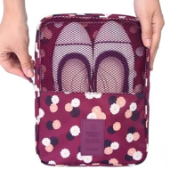 Portable Zipper Grid Shoes Storage Bags Travel Waterproof Floral Organizer Bags