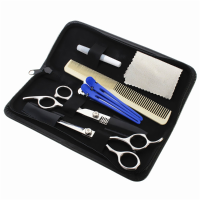 Professional Salon Haircut Barber Hair Cutting Flat Dentate Stainless Steel Scissors Set