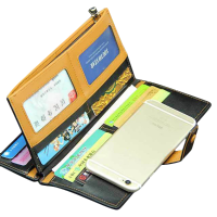 Pu Leather Clutch Zipper Wallet Men Money Clip Business Long Purse