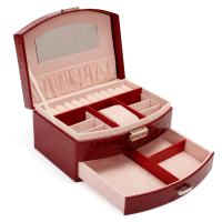 Pu Leather Crocodile Bracelet Necklace Ring Cosmetic Jewelry Storage Box
