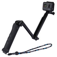 Puluz Pu202 3 Way Grip Foldable Floating Multi Functional Selfie Stick Extension Monopod With Tripod