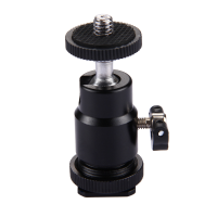 PULUZ PU211 Cold Shoe Tripod Head Mount Adapter Tripod Screw Head with Lock for DSLR Camera