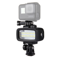 Puluz Pu222 20 Leds 30m Waterproof Ipx8 Studio Light Video Light With Hot Shoe Base Adapter