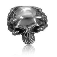 Punk Vintage 316l Stainless Steel Silver Skull Men Finger Ring Jewelry