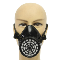 Pvc Activated Carbon Gas Mask Single Tank Protective Half Mask Against Toxic Gas