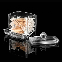 Q Tip Storage Boxes Cotton Swab Holder Clear Acrylic Cosmetic Makeup Case Hotel Supplies
