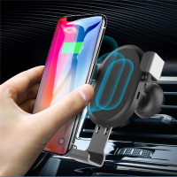 Qi Wireless 10W Fast Charging Gravity Auto Lock Car Phone Holder Stand for iPhone 8 X Mobile Phone