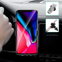 Qi Wireless Fast Car Charger 2 Mounts Holder Stand For Iphone 8/p Iphone X Samsung