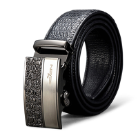 Qipai Mens Crocodile Pattern Business Leather Belt Automatic Buckle Waistband Cintos Masculino