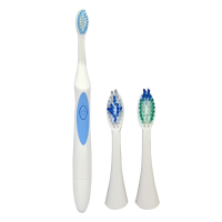 Qyg Q2 Sonic Electric Toothbrush Powerful Ipx7 Waterproof Blue & Orange With 3 Toothbrush Head