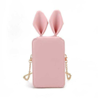 Rabbit Ear Bunny Flip Cover Chain Belt Messenger Bag Phone Bag For Phone Under 5.5 Inch