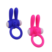Rabbit Shape Silicone Sperm Durable Stimulation Cock Rings Vibrators Adult Toys