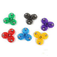 Random Color Tri Spinner Plastic Crystal Rotating Fidget Hand Spinner Adhd Autism Reduce Stress Toys