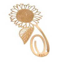 Reading Golden Sunflower Metal Bookmark Book Marks Label