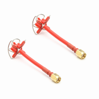 Realacc 5.8Ghz 5dbi 50w Rhcp 4 Leaf Fpv Antenna Sma/rp Sma Red