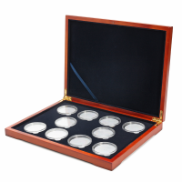 Rectangle Oak Coin Storage Case 10 Coins Organizer Holder Ngc Pcgs Grade Collection Display Box