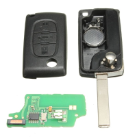 Remote Key Id46 Battery Va2 433mhz Transponder Chip For Peugeot/citrpen 3 Button