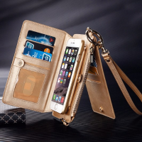 Removable Leather Wallet Holder Filp Card Case Shoulder Bag Purse For Iphone 7 Plus