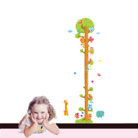 Removerable Pvc Animal Height Wall Sticker Cartoon Height Sticker