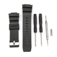 Replacement 25mm Black Silicone Rubber Watch Strap Band