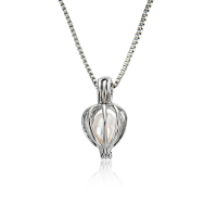 Retro Artificial Pearl Necklace Unique Hollow Openable Lantern Pendant Chain Jewelry For Men Women
