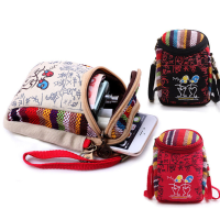 Retro Chinese National Style Double Deck Mini Shoulder Bag Handbag For Phone Under 6.0 Inch