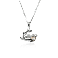 Retro Pearl Necklace Exquisite Cool High Polished Shark Pendant Chain Jewelry For Men Women Gift