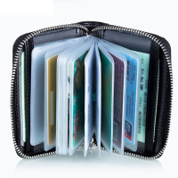 Rfid Protection Men Women Card Holder Zipper Short Purse Portable Wallets