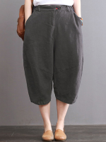S 3xl Women Pure Color Cotton Pant