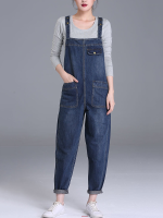 S 6xl Casual Women Denim Pockets Playsuits
