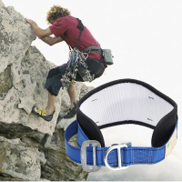 Safety Rock Climbing Waist Belt Strap Fall Protection Harness Equipment With 2 D Ring Gear