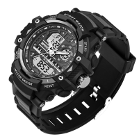 Sanda 740 Fashion Men Dual Display Watch Multifunction Swimming Diving Sport Watch