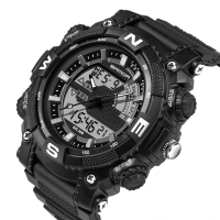 SANDA 743 Fashion Men Dual Display Watch Swimming Diving Sport Watch