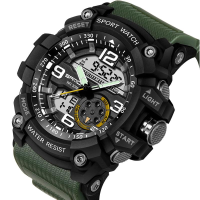 Sanda 759 Fashion Men Dual Display Watch Multifunction Swimming Diving Sport Watch