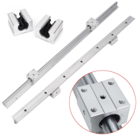 Sbr12 700mm Cylindrical Linear Rail Shaft With 2pcs Sbr12uu Linear Block