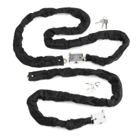 Secuirty Steel Chain Padlock With 3 Keys Motorcycle Bike Scooter Black