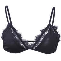 Sexy Lace Lightly Lined Triangle Cup Bralette Pure Color Dark V Ultra Thin Bras For Women