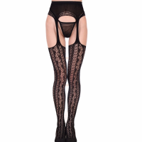 Sexy Open Crotch Lace Multiple Pattern Pantyhose Mesh Fishnet Hollow Out Intimate Lingerie