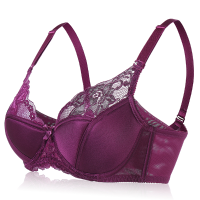 Sexy Plus Size Lace Embroidery Push Up Bras Underwire Gather Thin Cup Brassiere